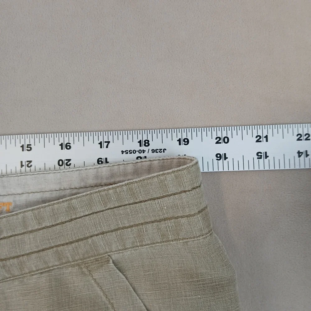 Tommy Bahama Island Soft 38x26 Mens Pants Linen Beach Casual Khaki Baggy Cropped